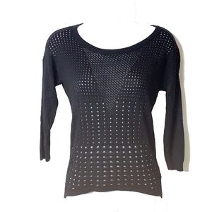 Express | Black 3/4 Sleeve Top | XS